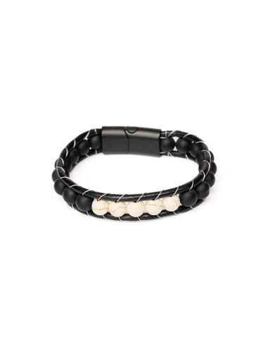 WHITE ON BLACK BRACELET