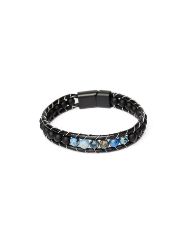 BLUE ON BLACK BRACELET