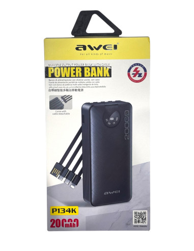POWER BANK 20000mAh ΜΕ ΚΑΛΩΔΙΑ ΦΟΡΤΙΣΗΣ